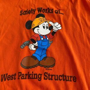Disneyland Resort Expansion Mickey Mouse T-Shirt Men's XL (46-48) Orange Cotton